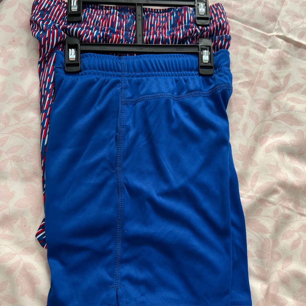 Athletic Works Blue Kids Athletic Shorts with Red-White Accent